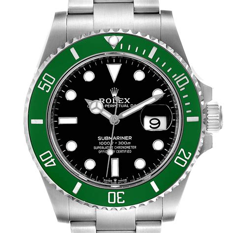 rolex black face green bezel|rolex submariner 41mm green bezel.